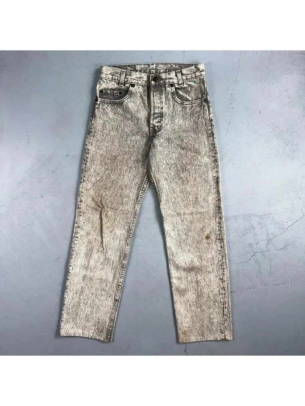 Levis 501 Vintage 80s USA XX Straight Leg Jeans Gray Acid Wash 28x30 Act 26x27